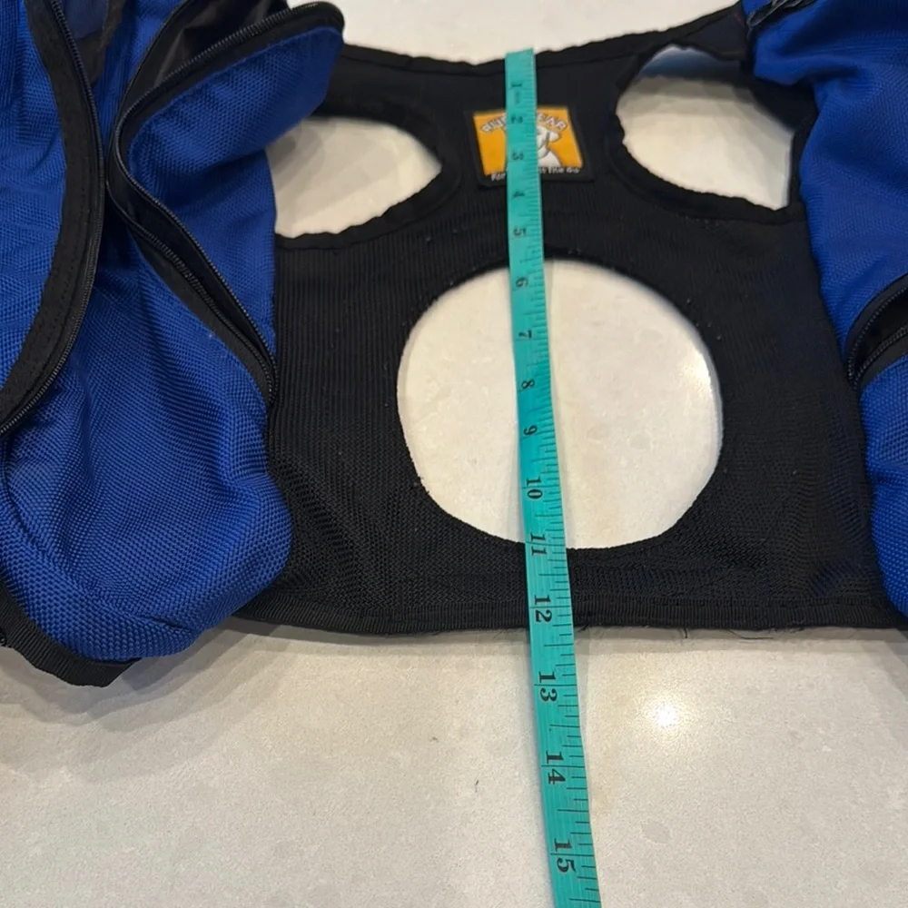 RuffWear Blue and Black Dog saddle bag, well made. Will fit front range harness.